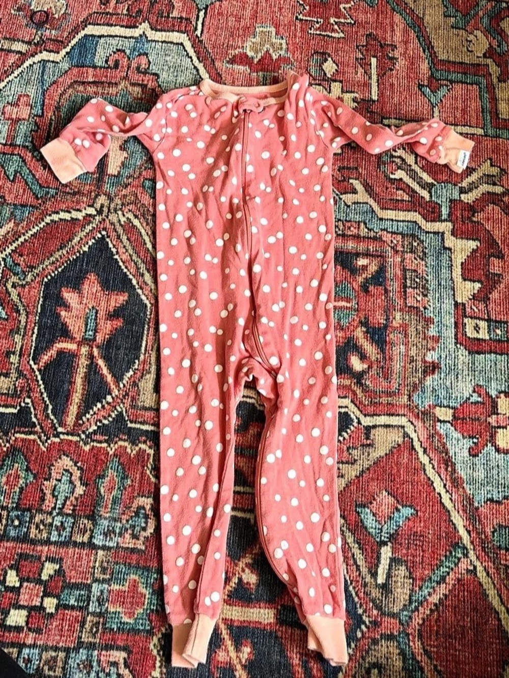 Pink & White LS footie 24 Months